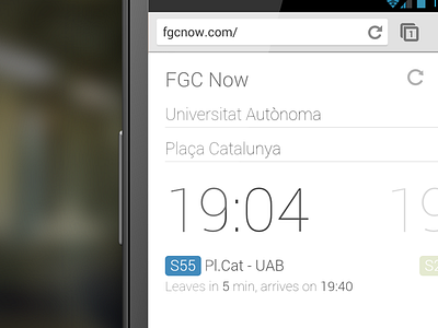 FGCNow Web Application application barcelona ferrocarriles fgc gui interface timetable train ui web webapp