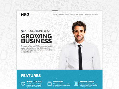 NRG 2.0 Responsive Landing Page Template clean gui landing page parallax simple template themeforest ui web website