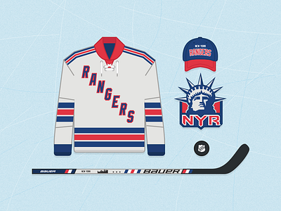Go Rangers Collection hockey illustration new york nhl ny nyr puck rangers stanley cup stick
