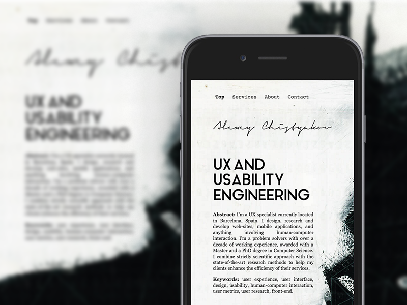 Page Behaviour: iOS Safari responsive grunge landing handwritten geometric impressionism abstract redesign website web