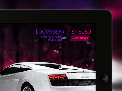 Racing Game iPad GUI Concept