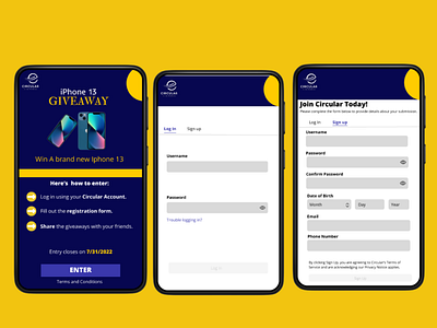 Circular Electronics Giveaway App app branding design illustration ui