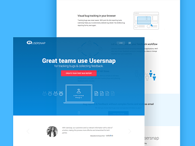 Usersnap New Homepage Concept bugtracker clean homepage landing page minimal sass startup ui usersnap web