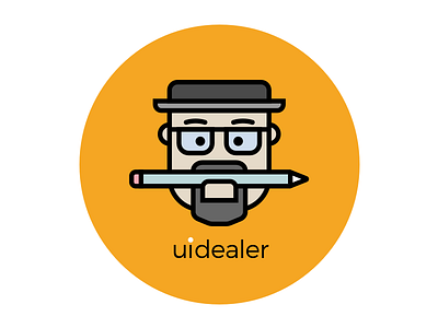 uidealer logo avatar breaking bad character face flat illustration logo vector walter white