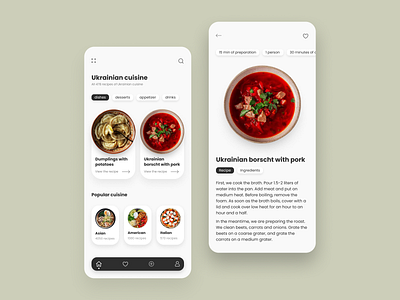 Recipe app branding dailyui design illustration ui ux vector