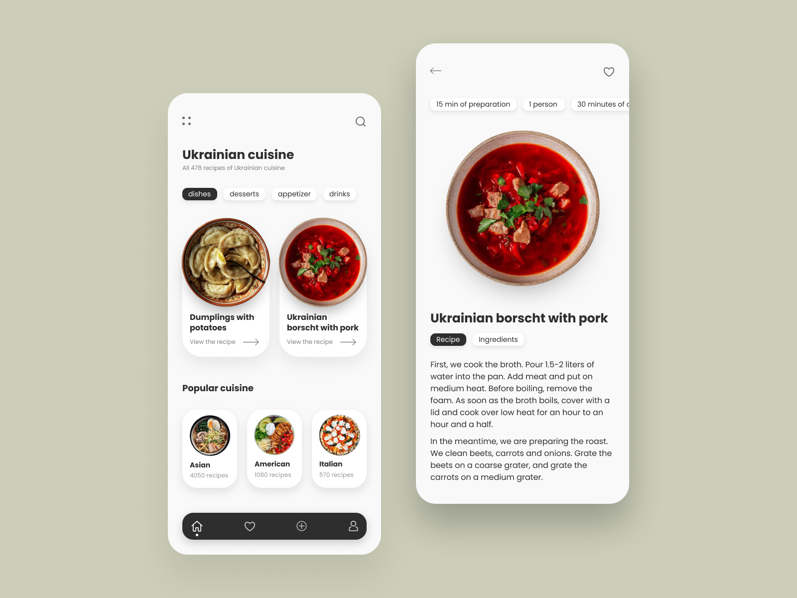 Recipe by Diana Mdz on Dribbble