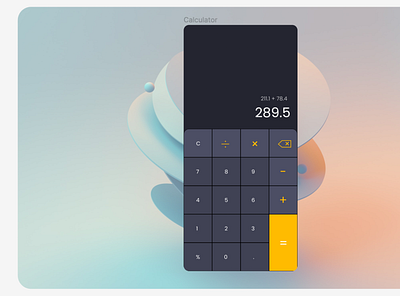 Calculator UI graphic design ui