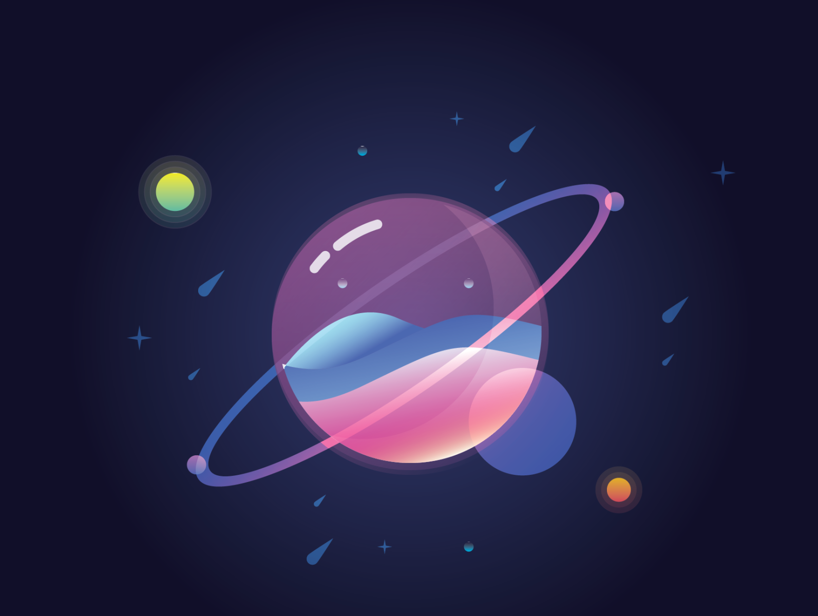 Glass planet Illustration. by Jeevanshi Bansal on Dribbble