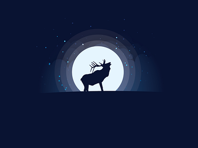 Moon and an Elk