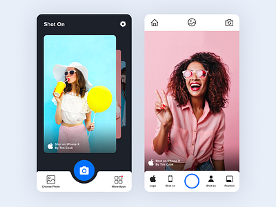 Shot On App app apple camera design ios minimal photo shoton ui ux