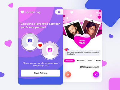 Love Pairing App 😍 app design ios love minimal pairing ui ux