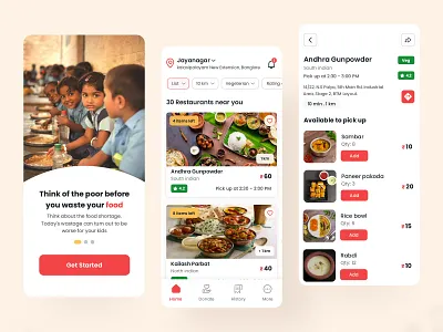 Food Wastage App app design food minimal ui ux wastage