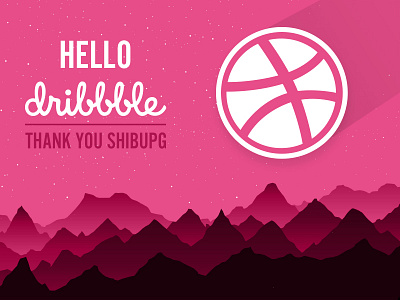 Hello Dribbble first shot follow hello dribbble illustrations invites pink shibupg