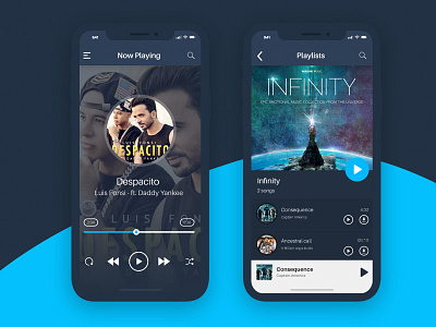 Music App app concept ios iphonex music player playlists ui ux