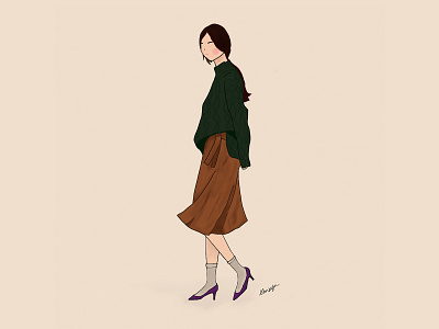 November autumn clothing fall fashion illust illustration ipad drawing skirt sweater