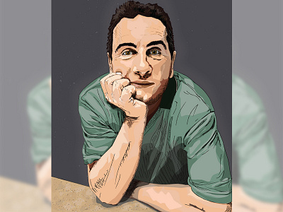 Portrait art dad draw illust illustrator line man portrait vector