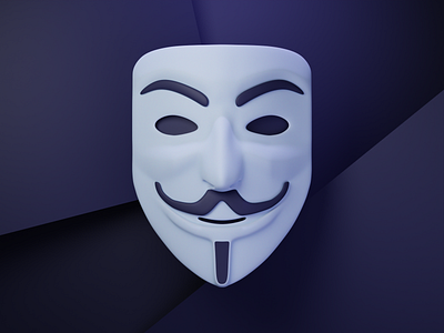 Guy Fawkes mask 3d design illustration