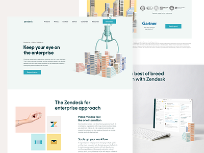 Zendesk Enterprise - Landing page design graphic design layout design ui uiux website website design