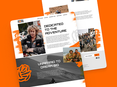 Desert Racing Website UI Design about about page bike bold design energy experience graphic design hero interface landing page orange page racing sports ui user web webpage website