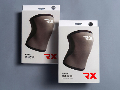 "RX" packaging of knee sleeves branding identity logo package package design packagedesign sports branding sports design sportspackage sportswear лого