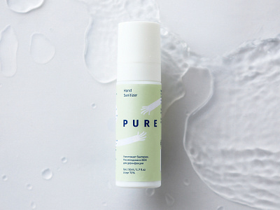 "Pure" sanitizer package design branding hands identity logo package package design packagedesign packaging sanitizer лого логотип