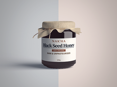 Black Seed Honey Label labeldesign minimal organic packaging design