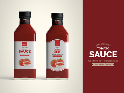 Tomato Sauce Label branding design flat illustration label logo logotype minimal organic packaging sauce tomato typography vector