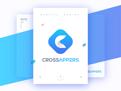 C Mark icon with Poster Design Presentation android app c color crossappers developement gradient icon lettering logo design mark mobile app mushfik poster team typography