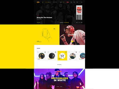 radio website reDesign black desktop grid mobile music radio rock ui uiux ux web webdesign website yellow