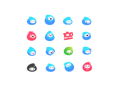 Jelly Bubble Kawaii Emoji / Stickers cartoon cute design emoji emoji set emotions funny gradient icon illustration jelly kawaii kids pack sticker ui vector