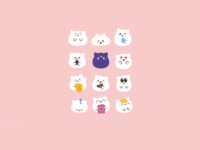 Cute kawaii emoji cats vol.1 set cats cute cute animals cute illustration emoji funny kawaii kawaii art set