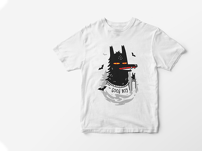 Cartoon Wolf "Good Boy" T-shirt illustration buy cartoon character clothes design dog draw forest funny graphic design halloween illustration redbubble sell t-shirt tshirt vector wolf