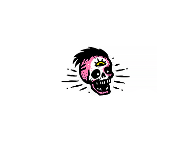 Skull for rock band band logo rock skull sticker
