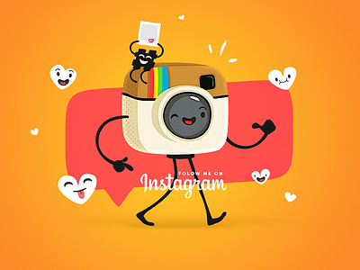 Follow Me camera cartoon cute funny instagram