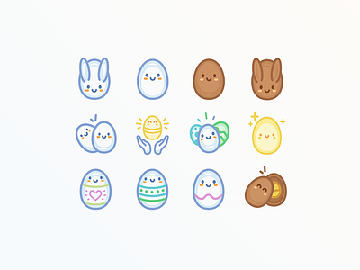 Easter Icon set bunny design easter easter bunny egg icon illustration