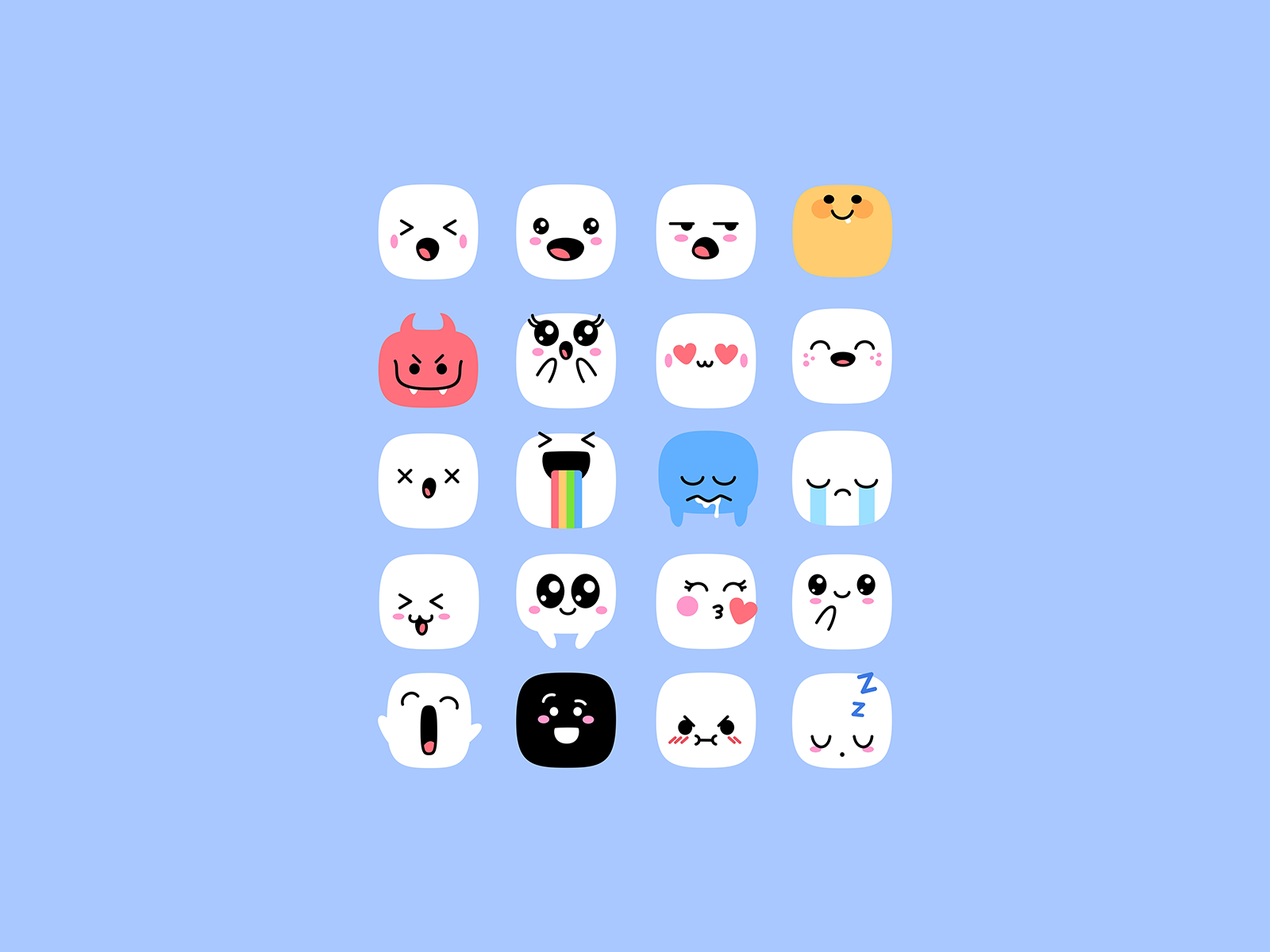 Cute Kawaii Emoji Set by Niki Ry on Dribbble