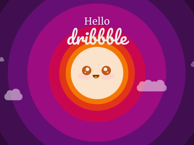 Hello Dribbblers! 2d after effects animation character dribbble flat gif good morning graphic design illustration motion graphics space