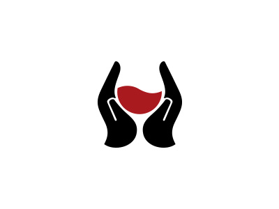 Wine hand logo wine wineglass
