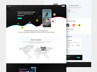 TikTok Ads - Homepage app art branding data design flat illustrator logo ui ux vector web website