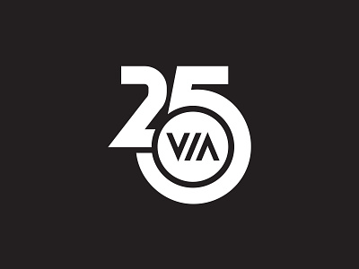 VIA 25th Anniversary 25 lettermark logo typography via