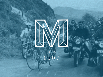 M 2 bicycle logo m retro tour de france type vintage
