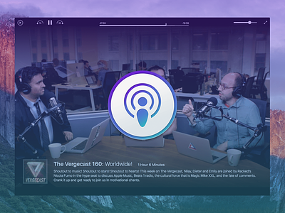 Podcasts for OSX app design interface itunes mac osx player podcast podcasts redesign ui ux