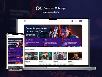 Creative Xchange Homepage design