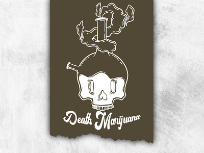 Bong Skull black design graphic design illustration logo marijuana skull vintage white