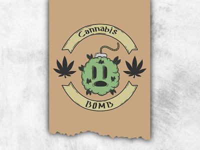 Cannabis Bomb black design graphic design illustration logo marijuana vintage white