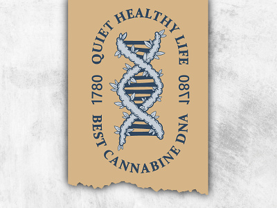 Cannabis DNA black design graphic design illustration logo marijuana vintage white