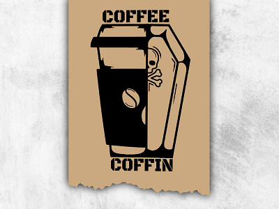 Coffin Coffee black cartoon design graphic design illustration logo logo vintage marijuana vintage white