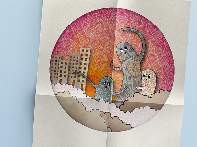 City Ghosts collage illustration illustrator