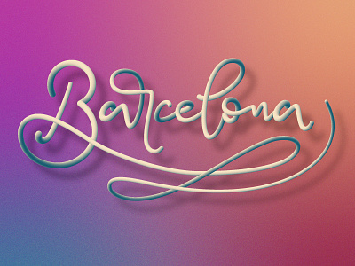 Barcelona 3dlettering adobe illustrator graphic design handlettering lettering lettering art type daily typography