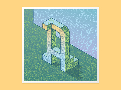 Isometric A 36 days of type 36days a 36daysoftype 3dlettering adobe illustrator createdtoday customtype graphic design illustration isometric art lettering type daily typography vector